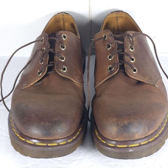 Dr Martens Men's 1561/59 VTG US12 Uk11 Brown Leather 4 Eyelet Oxford Shoes - Picture 6 of 16